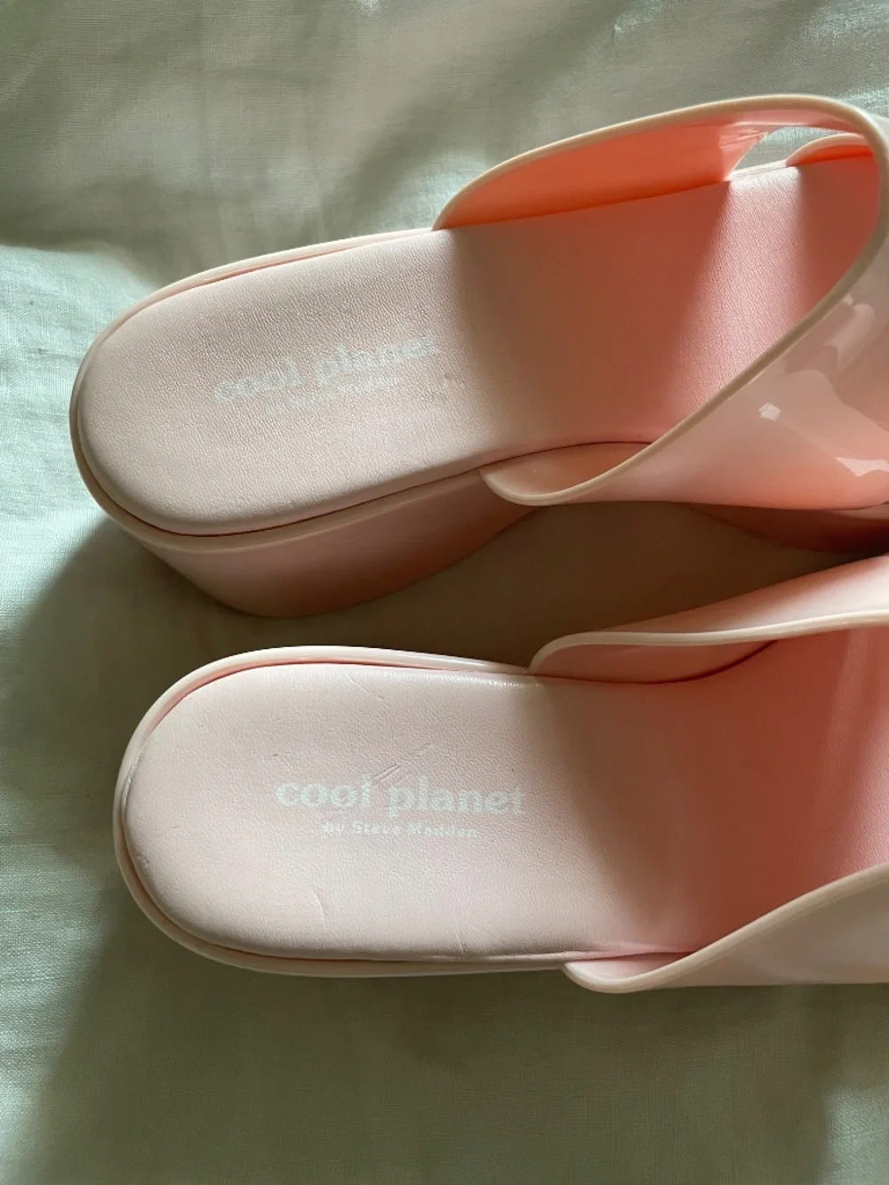 Pink Steve Madden Cool Planet Glazee chunky platform jelly sandals